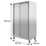 Szafa gastronomiczna przelotowa Mega-M 2-drzwiowa 100x50x200 cm stal nierdzewna-MTP001901 wymiarowanie