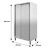 Szafa gastronomiczna przelotowa Mega-M 2-drzwiowa 80x50x180 cm stal nierdzewna-MTP001889 wymiarowanie