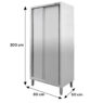 Szafa gastronomiczna przelotowa Mega-M 2-drzwiowa 80x50x200 cm stal nierdzewna-MTP001893 wymiarowanie