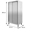 Szafa gastronomiczna przelotowa Mega-M 2-drzwiowa 80x60x180 cm stal nierdzewna-MTP001891 wymiarowanie