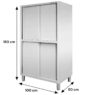 Szafa gastronomiczna przelotowa Mega-M 4-drzwiowa 100x50x180 cm stal nierdzewna-MTP001784 wymiarowanie