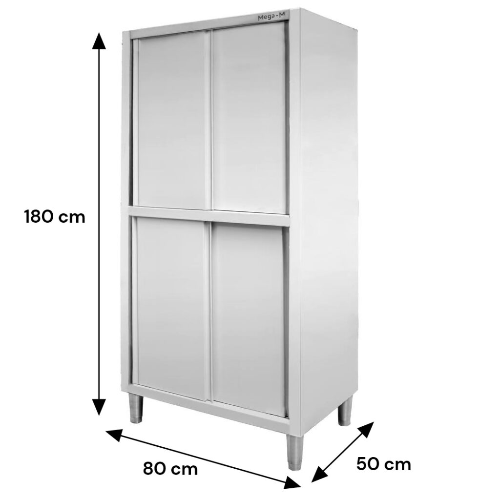 Szafa gastronomiczna przelotowa Mega-M 80x50x180 cm stal nierdzewna-MTP001783 wymiary