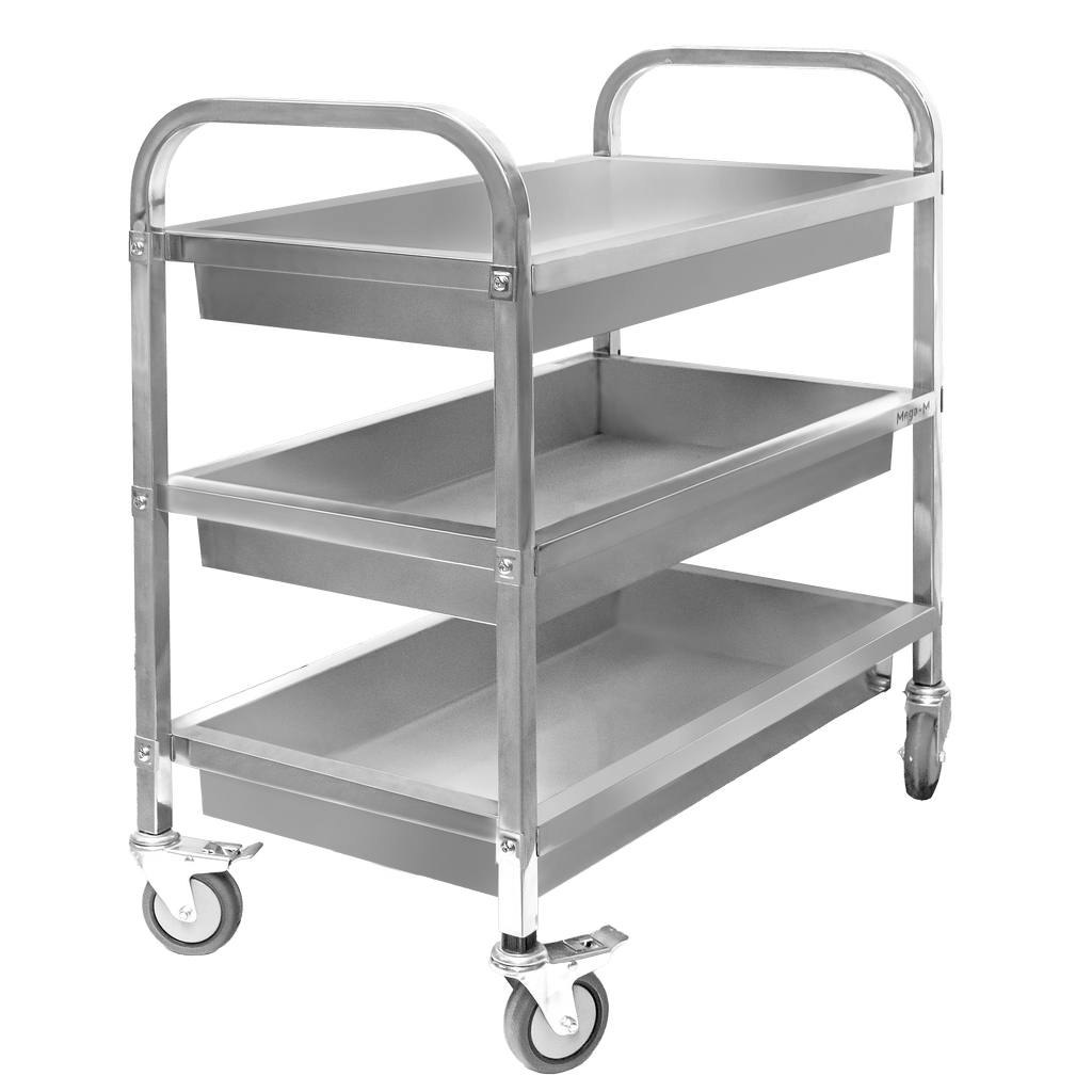 Wózek gastronomiczny kelnerski 85x45x90 cm Mega-M 3 półki stal nierdzewna-MTP001916