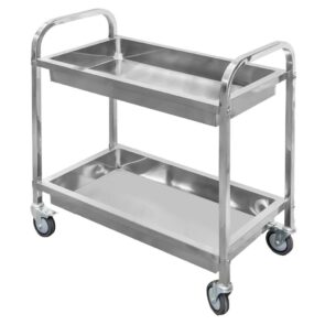 Zdjęcie produktu: Wózek gastronomiczny kelnerski 95x50x95 cm Mega-M 2 półki stal nierdzewna