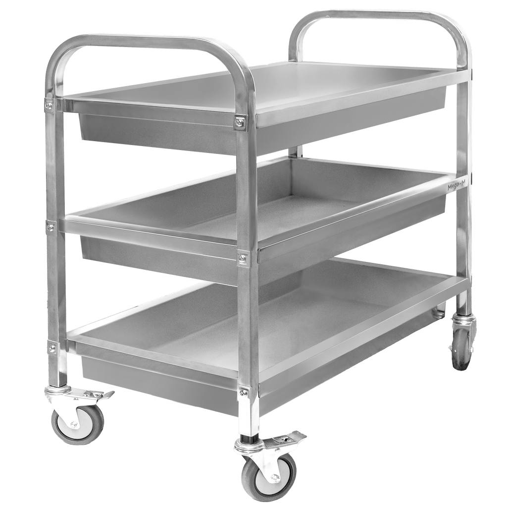 Wózek gastronomiczny kelnerski 95x50x95 cm Mega-M 3 półki stal nierdzewna-MTP001917
