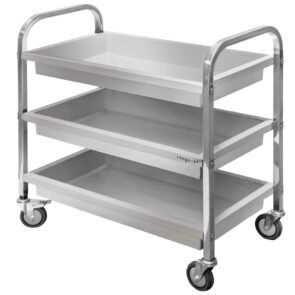 Zdjęcie produktu: Wózek gastronomiczny kelnerski 95x50x95 cm Mega-M 3 półki stal nierdzewna