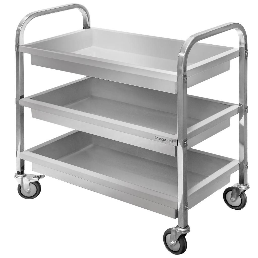 Wózek gastronomiczny kelnerski 95x50x95 cm Mega-M 3 półki stal nierdzewna-MTP001917