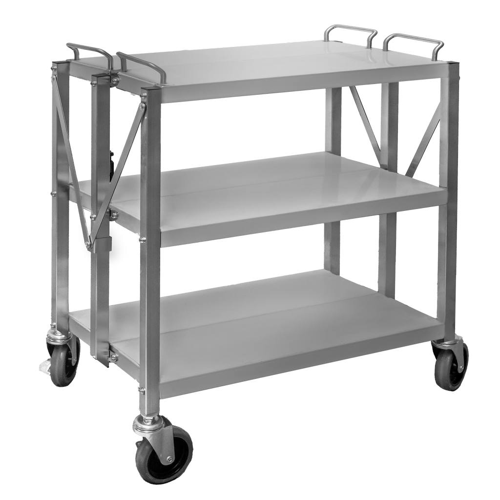 Wózek gastronomiczny kelnerski składany 63,5x40x96 cm Mega-M 3 półki stal nierdzewna-MTP001918