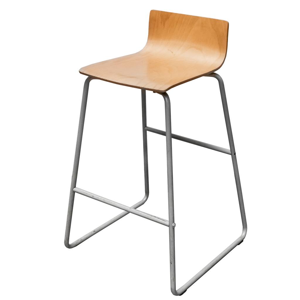 Hoker ze sklejki na stołówkę, do bistro stelaż metalowy szary H-89 cm L-52 cm G-52 cm-MTP004014