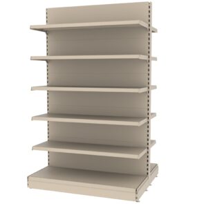 Zdjęcie produktu: Regał sklepowy MAGO gondola H-210 cm L-128 cm moduł bazowy kremowy
