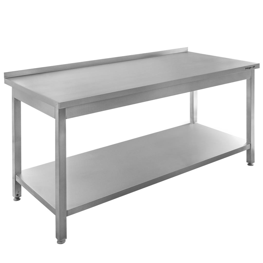 Stół gastronomiczny roboczy spawany z półką Mega-M 140x60x85 cm stal nierdzewna MTP003801