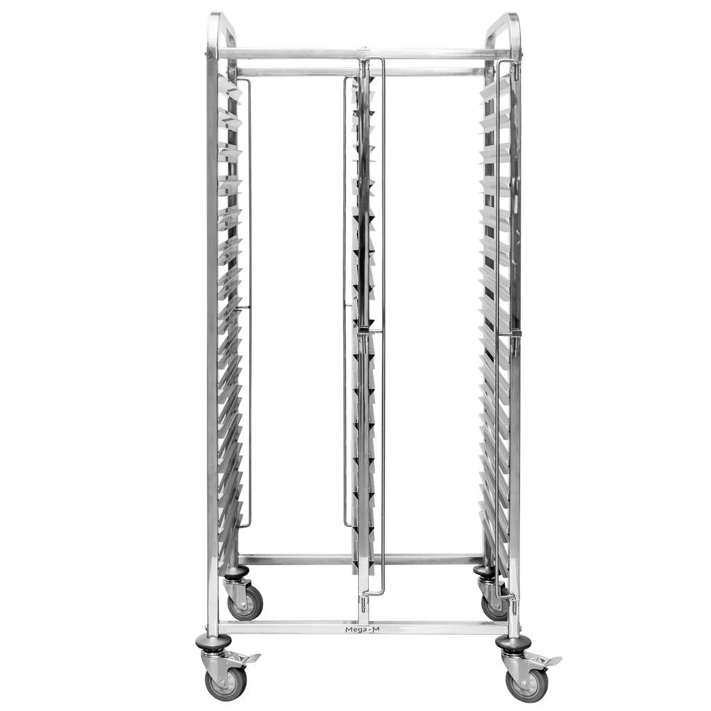 Wózek regał mobilny gastronomiczny na tace Mega-M 74x55x170 cm stal nierdzewna-MTP001921