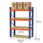 Zdjęcie produktu: Regał magazynowy paletowy MGL MAGO HX 0+3 H-600 cm L-286.4 cm moduł bazowy, 3000 kg nośność na parę trawersów