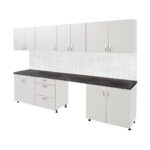 Zdjęcie produktu: Zestaw mebli kuchennych do pomieszczeń socjalnych Mega-M L-287 cm G-60 cm H-91 cm Popiel Egger