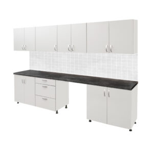 Zdjęcie produktu: Zestaw mebli kuchennych do pomieszczeń socjalnych Mega-M L-287 cm G-60 cm H-91 cm Popiel Egger