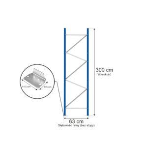Zdjęcie produktu: Rama MAGO HX82 H-300 cm G-63 cm W-8,2 cm szara (elementy ramy)