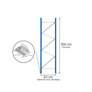 Zdjęcie produktu: Rama MGL MAGO HX82 H-300 cm G-63 cm W-8.2 cm niebieska (w elementach)