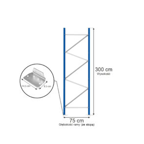 Zdjęcie produktu: Rama MGL MAGO HX82 H-300 cm G-75 cm W-8.2 cm niebieska (w elementach)