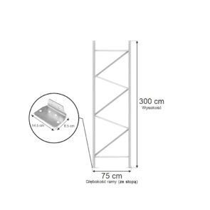 Zdjęcie produktu: Rama MGL MAGO HX82 H-300 cm G-75 cm W-8.2 cm szara (w elementach)