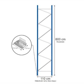 Zdjęcie produktu: Rama MGL MAGO HX82 H-600 cm G-110 cm W-8.2 cm niebieska (w elementach)