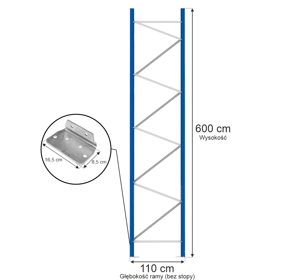 Rama Mago HX102 0250 H-600 cm G-110 cm W-10.2 cm niebieska (elementy ramy) MPP000419