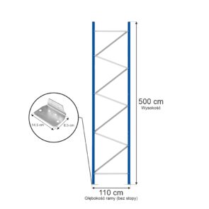 Zdjęcie produktu: Rama MGL MAGO HX82 H-500 cm G-110 cm W-8.2 cm niebieska (w elementach)