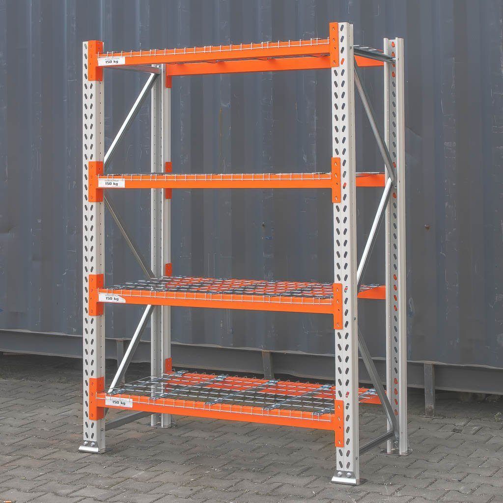 Regał magazynowy 4-półkowy MGL MAGO HX H-200 cm G-63 cm L-146.4 cm moduł bazowy 300 kg