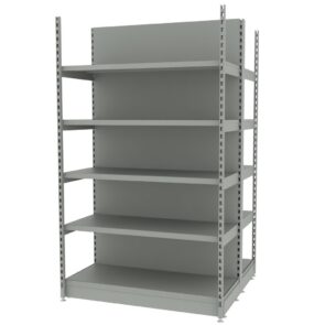 Zdjęcie produktu: Regał sklepowy wzmacniany gondola MAGO H-210 cm L-128 cm G-128 cm moduł bazowy jasny szary