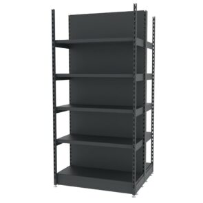 Zdjęcie produktu: Regał sklepowy wzmocniony MAGO gondola H-210 cm L-103 cm G-108 cm moduł bazowy grafitowy