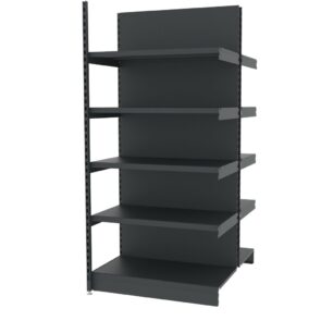 Zdjęcie produktu: Regał sklepowy wzmocniony gondola MAGO H-210 cm L-101,5 cm G-128 cm moduł dostawny grafitowy