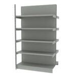 Zdjęcie produktu: Regał sklepowy wzmocniony gondola MAGO H-210 cm L-126,5 cm G-108 cm moduł dostawny jasny szary