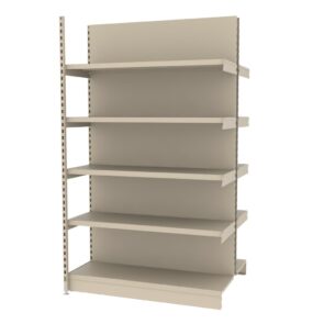 Zdjęcie produktu: Regał sklepowy wzmocniony gondola MAGO H-210 cm L-126,5 cm G-108 cm moduł dostawny kremowy