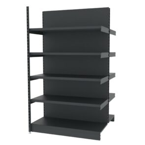 Zdjęcie produktu: Regał sklepowy wzmocniony gondola MAGO H-210 cm L-126,5 cm G-128 cm moduł dostawny grafitowy