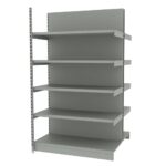 Zdjęcie produktu: Regał sklepowy wzmocniony gondola MAGO H-210 cm L-126,5 cm G-128 cm moduł dostawny jasny szary