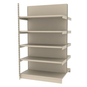 Zdjęcie produktu: Regał sklepowy wzmocniony gondola MAGO H-210 cm L-126,5 cm G-128 cm moduł dostawny kremowy