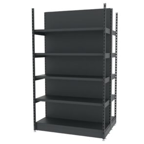 Zdjęcie produktu: Regał sklepowy wzmocniony gondola MAGO H-210 cm L-128 cm G-108 cm moduł bazowy grafitowy