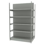 Zdjęcie produktu: Regał sklepowy wzmocniony gondola MAGO H-210 cm L-128 cm G-108 cm moduł bazowy jasny szary