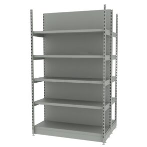 Zdjęcie produktu: Regał sklepowy wzmocniony gondola MAGO H-210 cm L-128 cm G-108 cm moduł bazowy jasny szary
