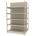 Zdjęcie produktu: Regał sklepowy wzmocniony gondola MAGO H-210 cm L-128 cm G-128 cm moduł bazowy kremowy