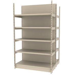 Zdjęcie produktu: Regał sklepowy wzmocniony gondola MAGO H-210 cm L-128 cm G-128 cm moduł bazowy kremowy