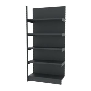 Zdjęcie produktu: Regał sklepowy wzmocniony przyścienny MAGO H-210 cm L-101,5 cm G-58 cm moduł dostawny grafitowy