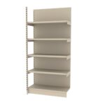 Zdjęcie produktu: Regał sklepowy wzmocniony przyścienny MAGO H-210 cm L-101,5 cm G-58 cm moduł dostawny kremowy