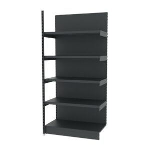 Zdjęcie produktu: Regał sklepowy wzmocniony przyścienny MAGO H-210 cm L-101,5 cm G-68 cm moduł dostawny grafitowy