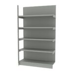 Zdjęcie produktu: Regał sklepowy wzmocniony przyścienny MAGO H-210 cm L-126,5 cm G-58 cm moduł dostawny jasny szary