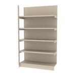 Zdjęcie produktu: Regał sklepowy wzmocniony przyścienny MAGO H-210 cm L-126,5 cm G-58 cm moduł dostawny kremowy