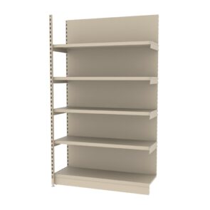 Zdjęcie produktu: Regał sklepowy wzmocniony przyścienny MAGO H-210 cm L-126,5 cm G-58 cm moduł dostawny kremowy