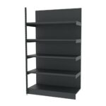 Zdjęcie produktu: Regał sklepowy wzmocniony przyścienny MAGO H-210 cm L-126,5 cm G-68 cm moduł dostawny grafitowy