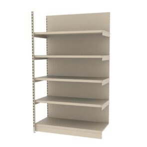 Zdjęcie produktu: Regał sklepowy wzmocniony przyścienny MAGO H-210 cm L-126,5 cm G-68 cm moduł dostawny kremowy
