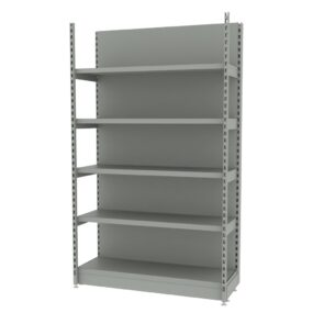 Zdjęcie produktu: Regał sklepowy wzmocniony przyścienny MAGO H-210 cm L-128 cm G-58 cm moduł bazowy jasny szary