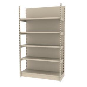 Zdjęcie produktu: Regał sklepowy wzmocniony przyścienny MAGO H-210 cm L-128 cm G-58 cm moduł bazowy kremowy